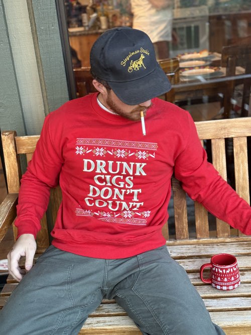 Drunk Cigs Don't Count Tacky Sweater