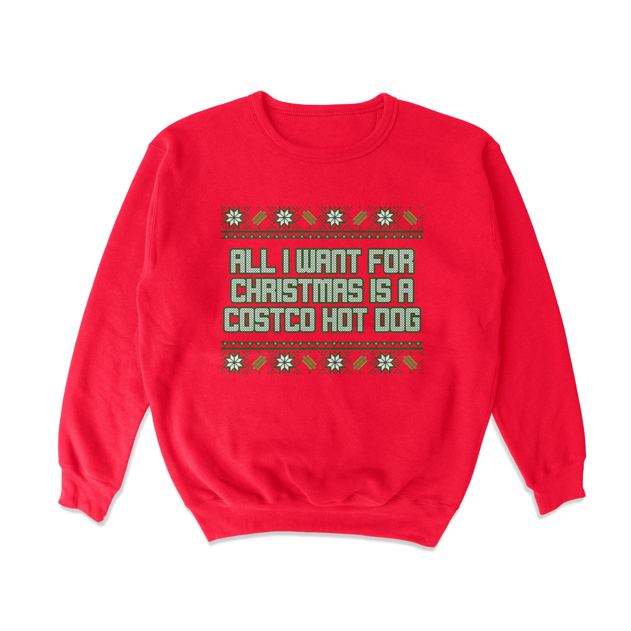 Christmas Hot Dog Tacky Sweater Holiday Crewneck Shitheadsteve