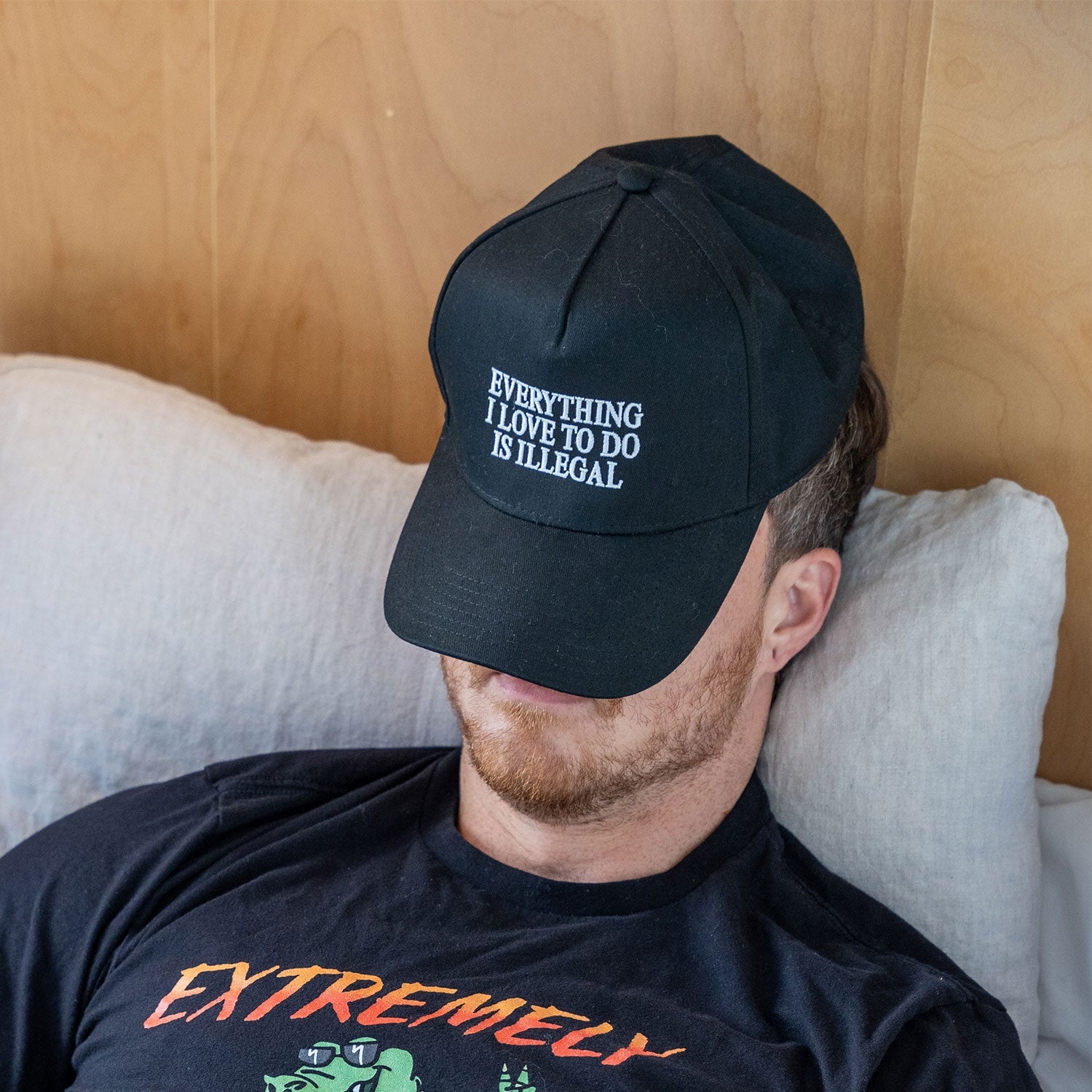 Everything I Love To Do Is Illegal Trucker Hat - Shitheadsteve