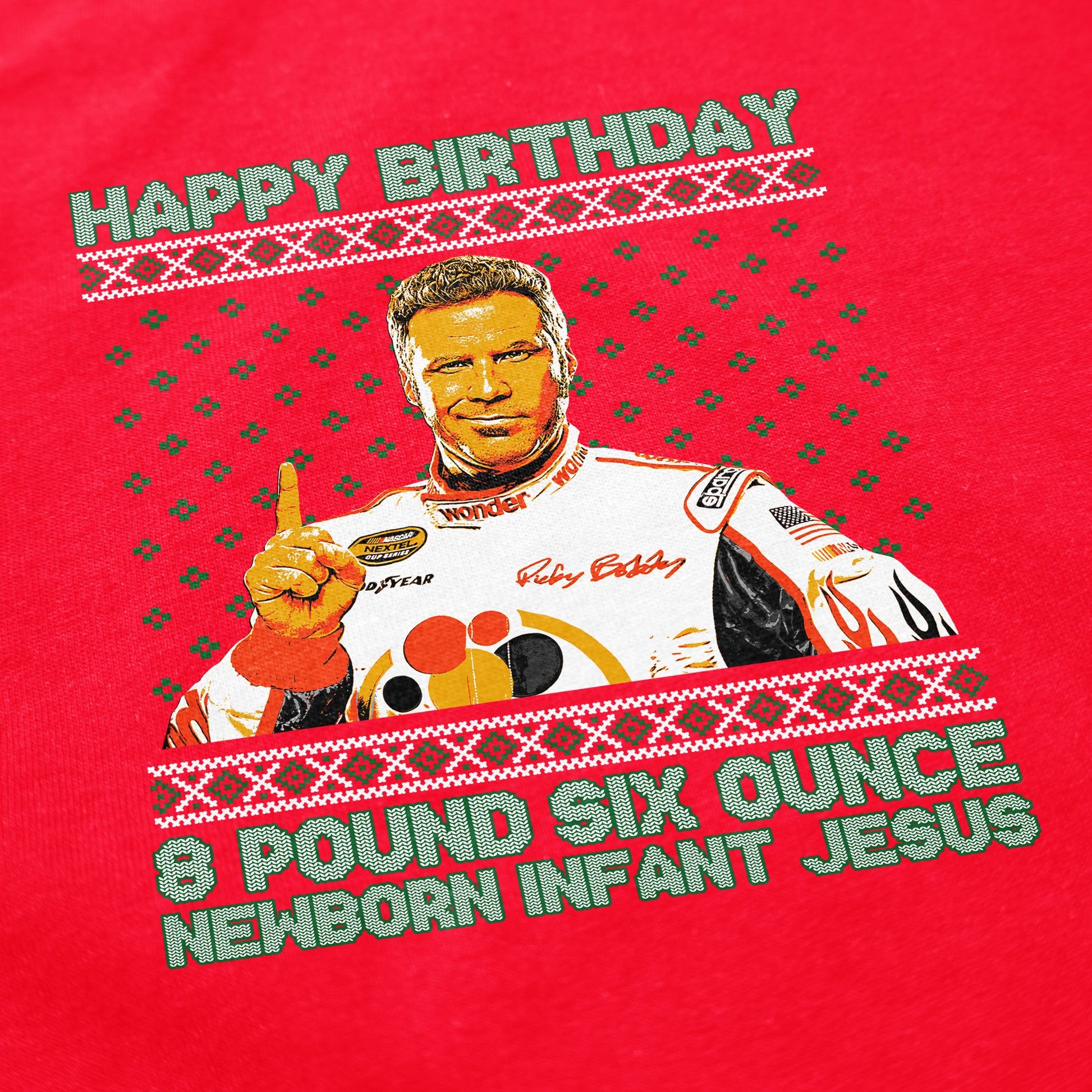 Happy Birthday Infant Jesus Tacky Sweater - Shitheadsteve