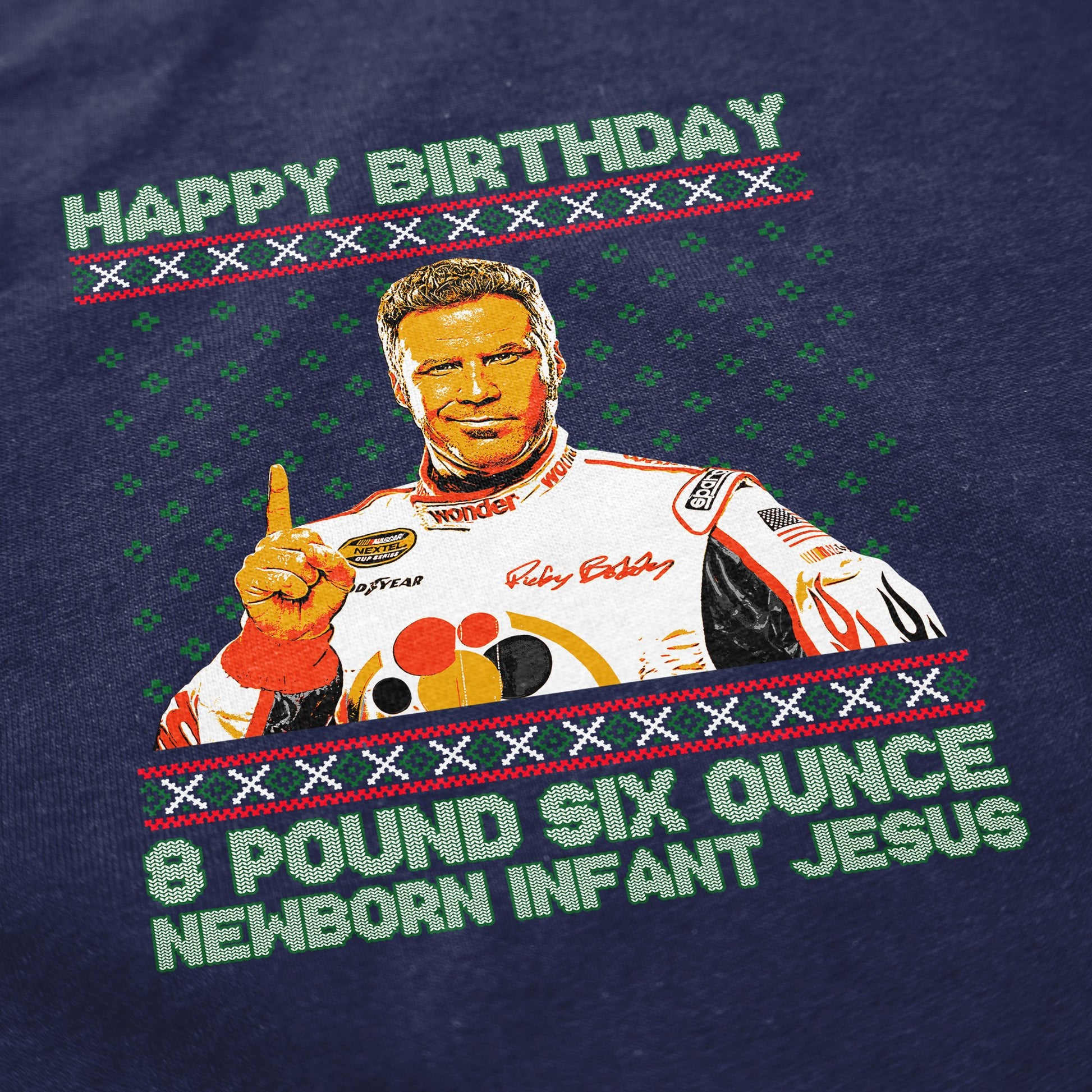 Happy Birthday Infant Jesus Tacky Sweater - Shitheadsteve