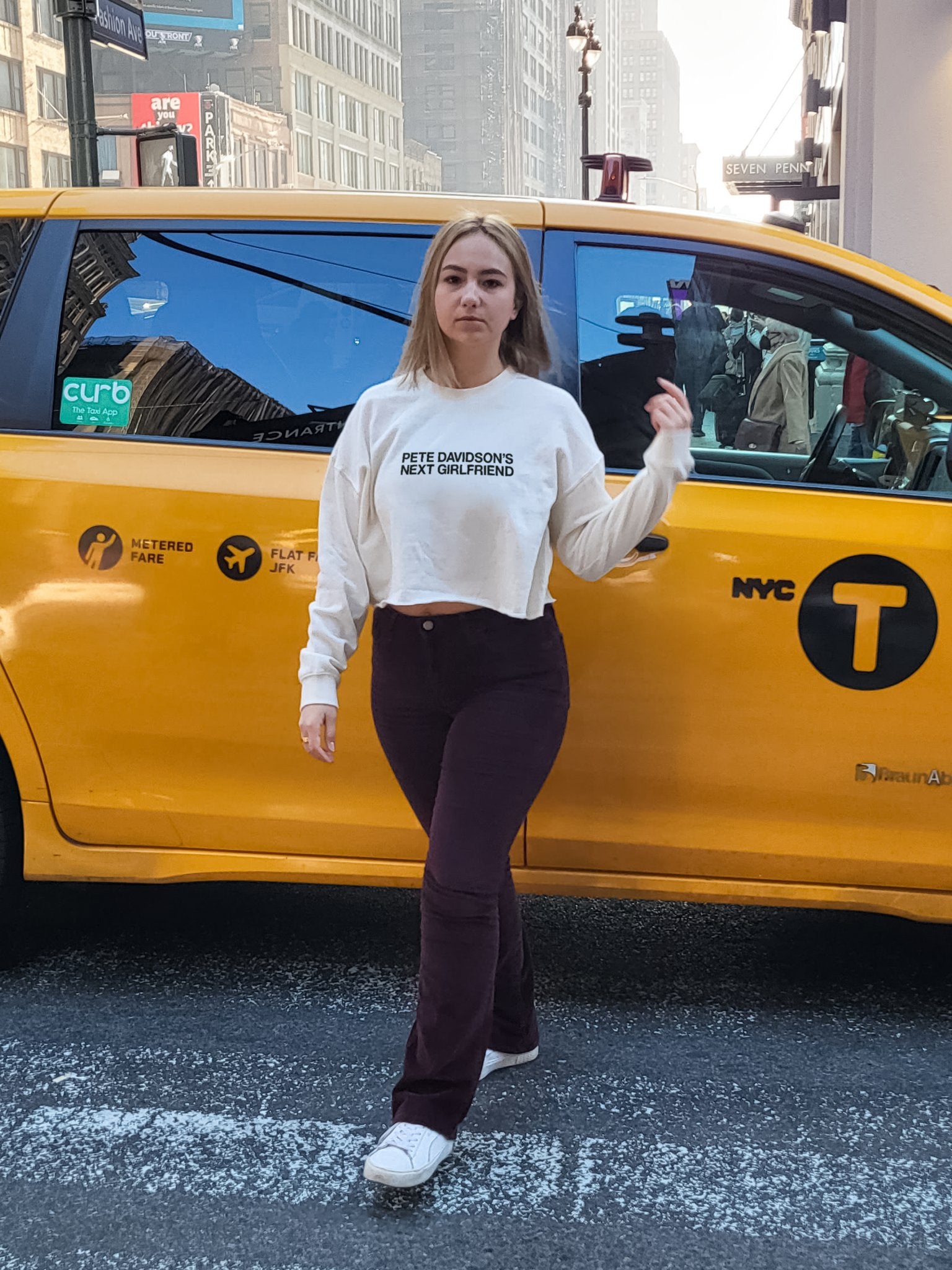 Pete Davidson's GF Cropped Crewneck Sweatshirt - Shitheadsteve