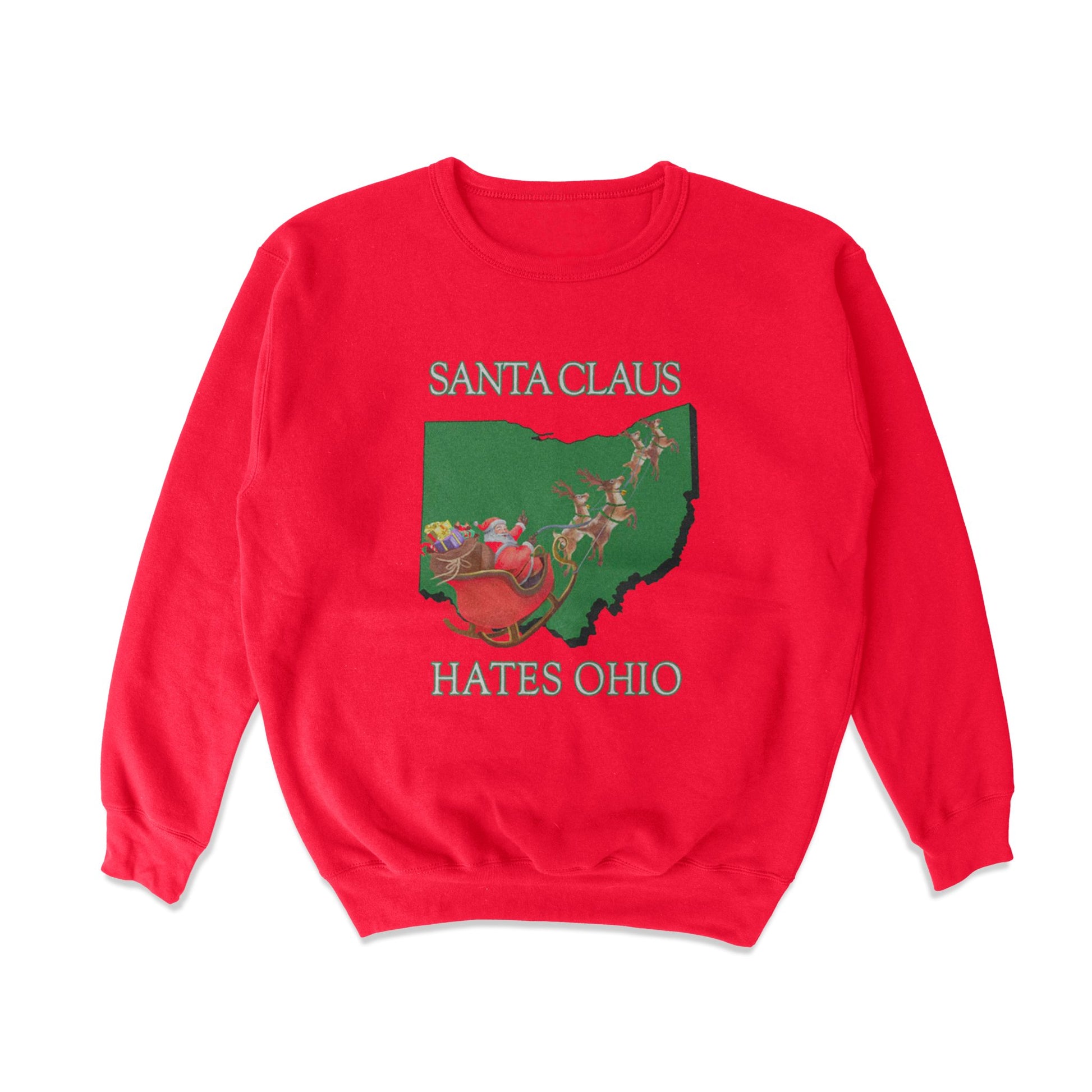 Santa Claus Hates Ohio Crewneck Sweatshirt - Shitheadsteve