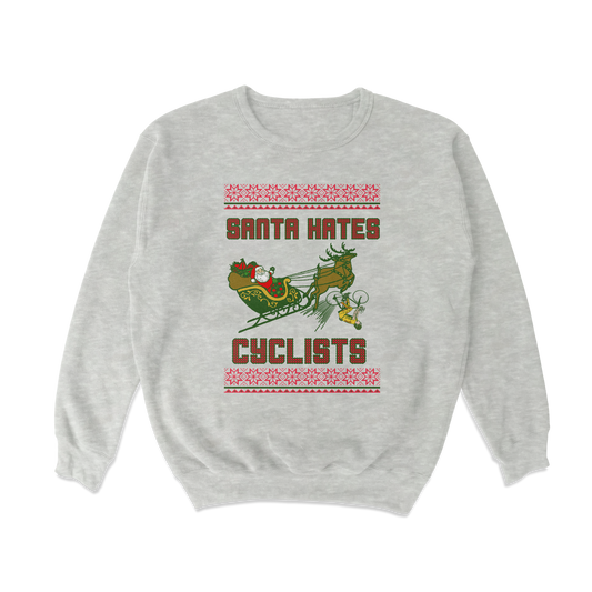 Santa Hates Cyclists Crewneck Sweater