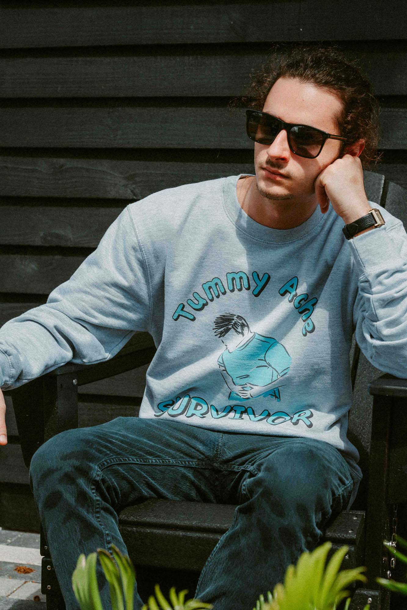 Tummy Ache Survivor Crewneck Sweatshirt - Shitheadsteve