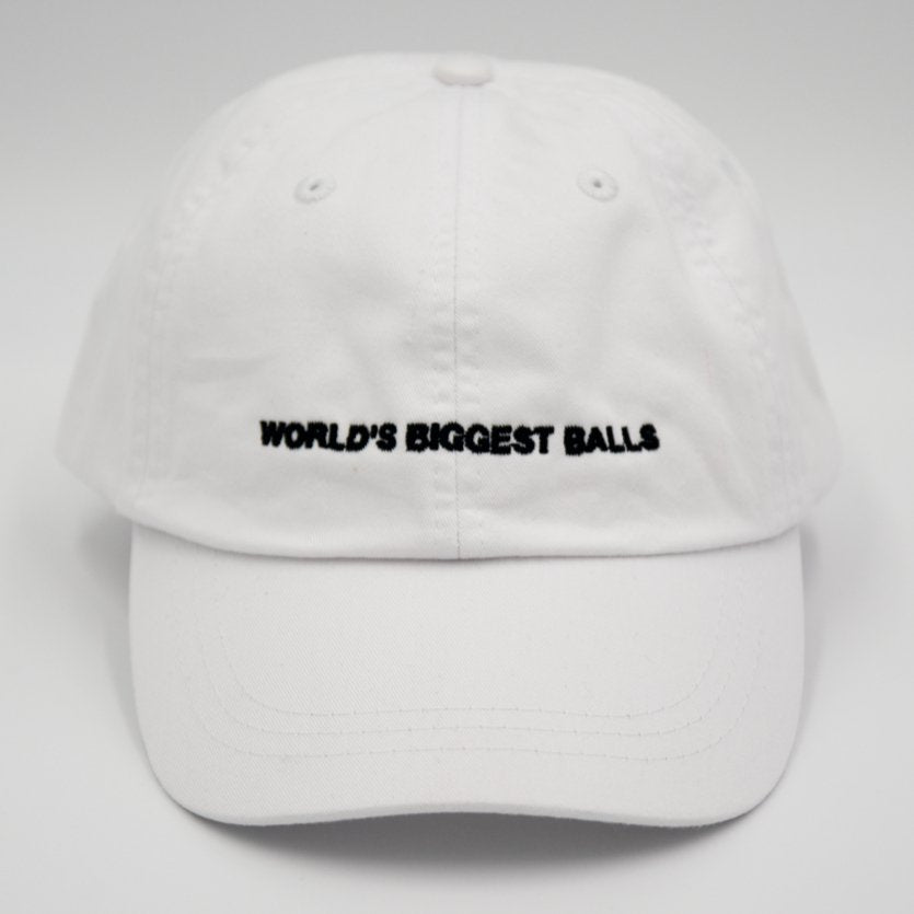 World's Biggest Balls Hat White - Shitheadsteve